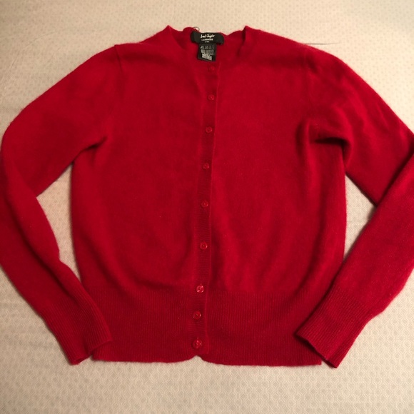 Lord & Taylor ruby red cashmere cardigan (XS)